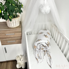 Maci Pilóta – Járókabetét 120×120 cm | Repülős macis, 100% pamut, magasított rácsvédővel babaágynemű, babapléd