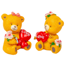 Maci szívvel polyresin 6cm dekorációs kellék