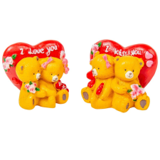 Macipár szívvel polyresin 6 cm dekorációs kellék