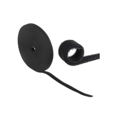 Maclean kétoldalas vágható tépőzáras kábelkötegelő, 15.3m x 20mm fekete (MCTV-542) kábel és adapter