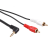 Maclean MCTV-825 3.5mm Jack 90° - 2x RCA (apa - apa) kábel 3m - Fekete (MCTV-825)