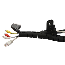 Maclean spirál kábelvédő 22x25mm, 2m fekete (MCTV-676 B) kábel és adapter