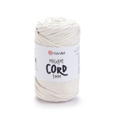 MACRAME CORD zsinór fonal, 3mm - Natur - 752 rövidáru