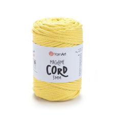  MACRAME CORD zsinór fonal, 3mm - Sárga - 754 rövidáru