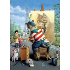 Macska festő puzzle 500 darabos puzzle, kirakós