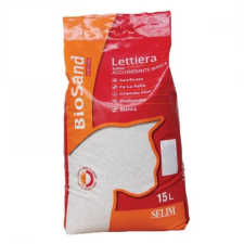  Macskaalom Biosand fehér, illatos, szuper csomósodó, bentonit 15l macskaalom