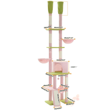 Macskafa, állítható magasság 216cm-285cm, öt szint a játékhoz, AMT0221pk, L macskabútor