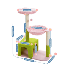  Macskafa, hangulatos társasház, tartós karcolóoszlopok, AMT0238GN-SJB, M macskabútor