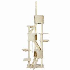  Macskajátszótorony - Bézs Szizál Kaparófa - 233-270cm macskabútor