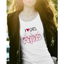  Macskás női pólók - Macskás ajándéktárgyak - I Love Cats női póló