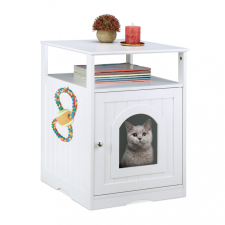 Macskatoalett polccal fehér 64x48x53 cm 10041296 macskatoalett