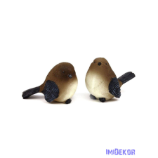 Madár figura 6cm - Drapp-Barna dekorációs kellék