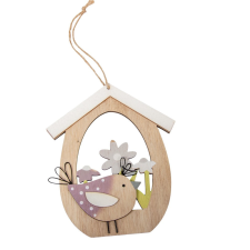  Madárházas akasztós dísz fa 16cm dekorációs kellék