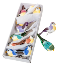  Madárka csipesszel 9cm 12db-os csomag dekorációs kellék