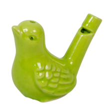  Madársíp porcelán zöld M5cm dekorációs kellék