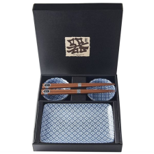 MADE IN JAPAN Sushi set Geometric Flowers 6 db tányér és evőeszköz
