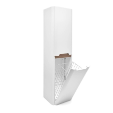  Magas fürdőszobai szekrény szennyeskosárral SAT Fusion 40x149x33 cm matt fehér SATFUSIONV40WK fürdőszoba bútor