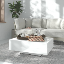 magasfényű fehér szerelt fa dohányzóasztal 85 x 55 x 31 cm bútor