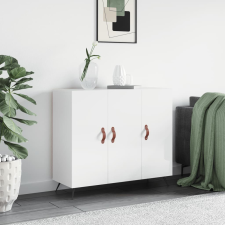  Magasfényű fehér szerelt fa tálalószekrény 90 x 34 x 80 cm bútor