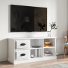  Magasfényű fehér szerelt fa TV-szekrény 102 x 35,5 x 47,5 cm
