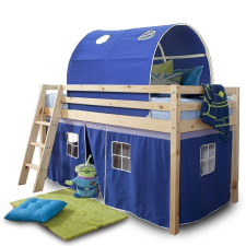  Magasított ágy, természetes/kék, 90x200, INDIGO gyermekágy
