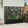  Magasított Ágy Trellis-szel és Tetővel Fekete 202 x 40 x 136 cm