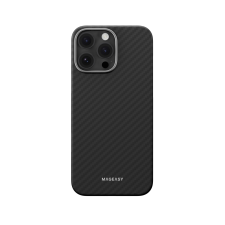 MAGEASY Kev M Aramid Fiber Protective hátlaptok iPhone 16 Pro Max fekete tok és táska