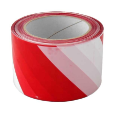 Magg Figyelmeztető szalag piros/fehér 70mm x 200m barkácsolás, csiszolás, rögzítés