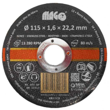 Magg Vágókorong rozsdamentes acélhoz 115x1,6x22,2mm (RN11516) csiszolókorong és vágókorong