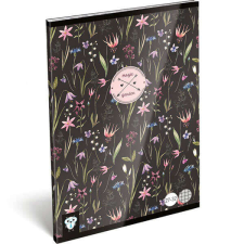  Magic Garden kockás füzet - 27-32 - fekete virágos füzet