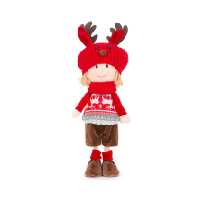 Magic Home karácsonyi dekoráció fiú szarvas sapkában 42 cm (8091333) karácsonyi dekoráció