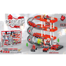 Magic Toys 3-emeletes parkolóház tűzoltóautókkal, fénnyel és hanggal autópálya és játékautó