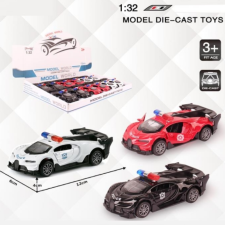 Magic Toys Bugatti rendőrségi hátrahúzható fém autómodell több változatban 1/32 autópálya és játékautó