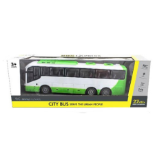 Magic Toys City Bus távirányítós zöld-fehér busz autópálya és játékautó