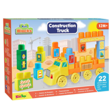 Magic Toys Construction Truck teherautós építőkocka szett 22db-os autópálya és játékautó