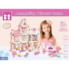 Magic Toys Fa rózsaszín kastély játékszett kiegészítőkkel babaház