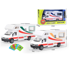 Magic Toys Fém lakóautó modell járműves kártyákkal 17cm háromféle változatban autópálya és játékautó