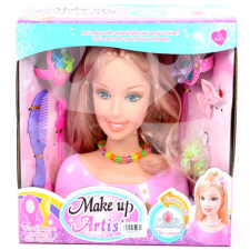 Magic Toys Fésülhető babafej szőke hajjal, masnikkal és kiegészítőkkel baba