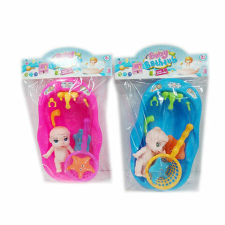 Magic Toys Fürdőkád babával és más kiegészítőkkel többféle játékbaba felszerelés