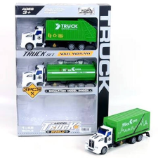 Magic Toys Hátrahúzós szállító kamion szett 3 db-os 1:48 autópálya és játékautó