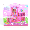 Magic Toys Holiday Villa építsd magad pink babaház játékszett