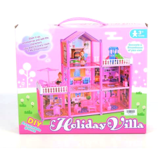 Magic Toys Holiday Villa építsd magad pink babaház játékszett babaház