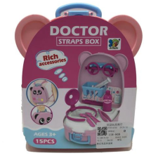 Magic Toys Orvosi játékszett pink macis tárolóban kiegészítőkkel orvosos játék