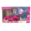 Magic Toys Pink világító sportkocsi szett helikopterrel és kiegészítőkkel