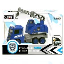 Magic Toys Rendőrségi kék-fehér kamion többféle változatban autópálya és játékautó