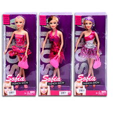 Magic Toys Sofia Fashion Show baba pink ruhában 3 változatban baba