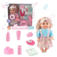 Magic Toys Sweet Baby Doll baba hanggal és kiegészítőkkel több változatban baba