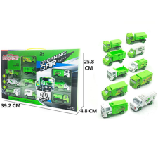 Magic Toys Szelektív hulladékgyűjtő fém kisautók 10db-os szett autópálya és játékautó