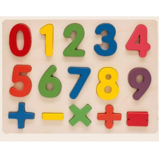 Magic Toys Színes fa formaillesztő puzzle számokkal 15db-os készlet puzzle, kirakós