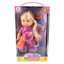 Magic Toys Szőkehajú baba cumisüveggel, kiegészítőkkel és hanggal baba